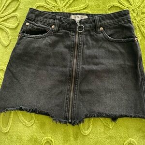 We The Free Black Denim Mini Skirt